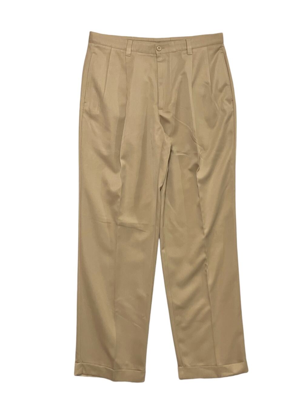 Dockers Tour Men's Beige Pleated Front Golf Cuffed Leg Pants Pockets SZ W36 L32